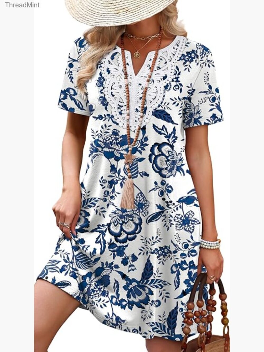 Short Sleeve V-Neck A-Line Casual Dress Polyester Spandex Wedding Guest